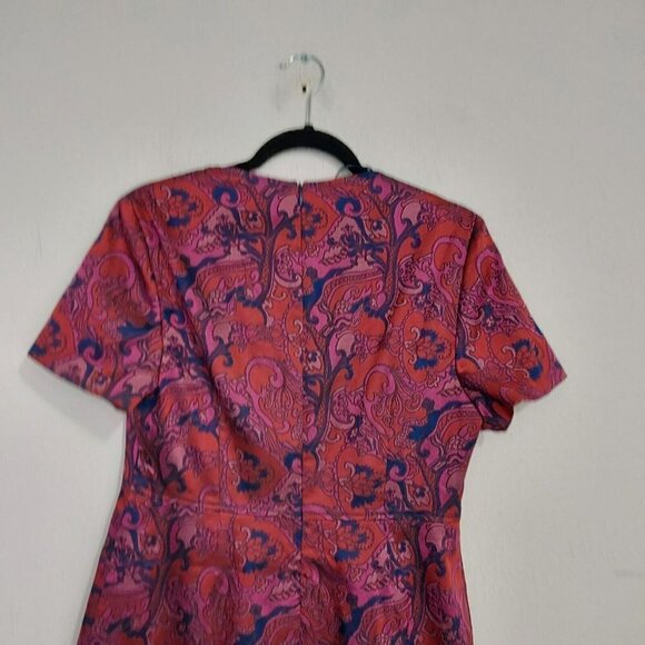 Trina Turk Multicolor Leigh Paisley Sweetheart Neckline Sheath Dress Size 10 - Picture 7 of 11